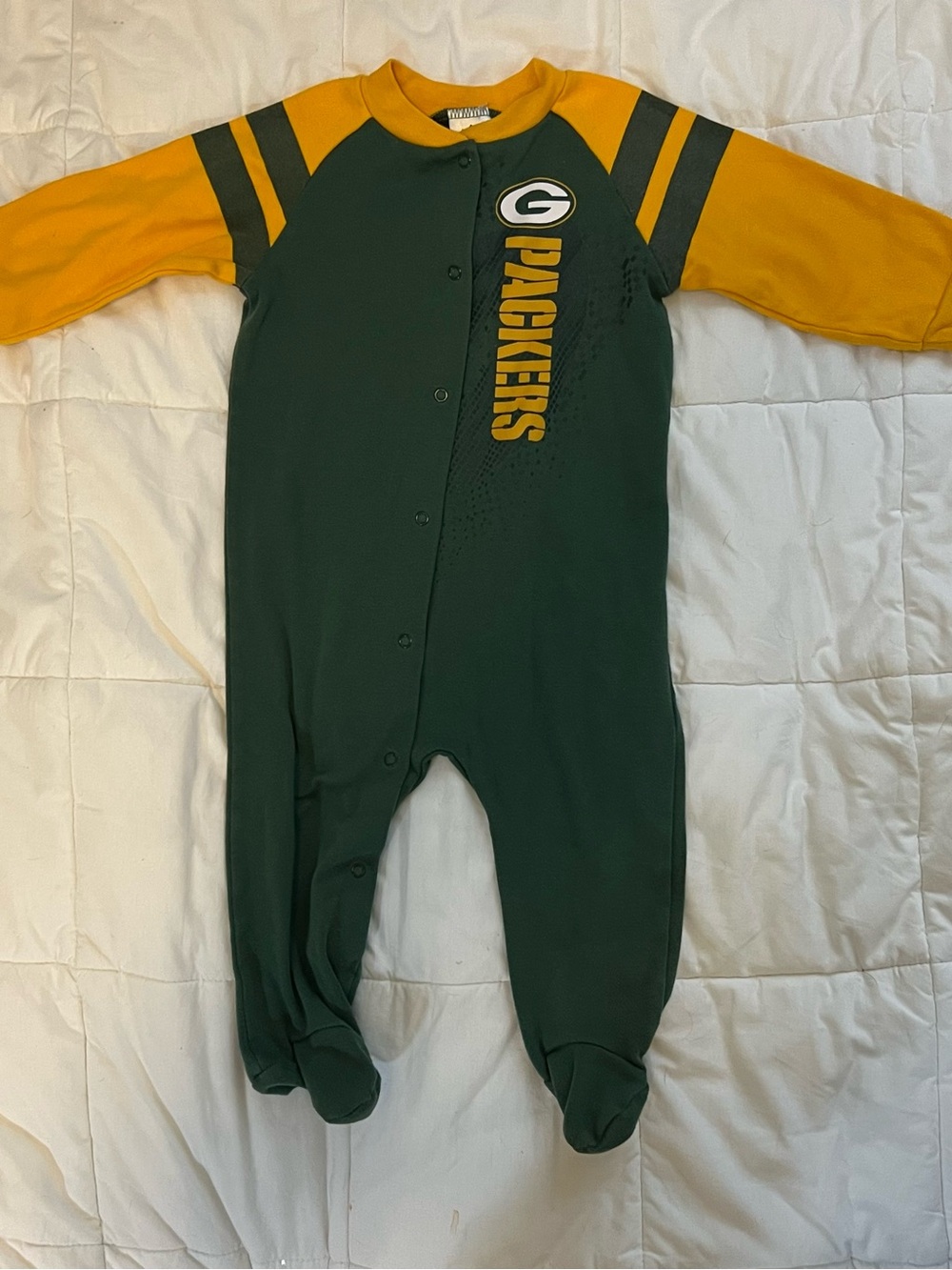 NFL Green and Yellow Packers Baby Footie One-Piece